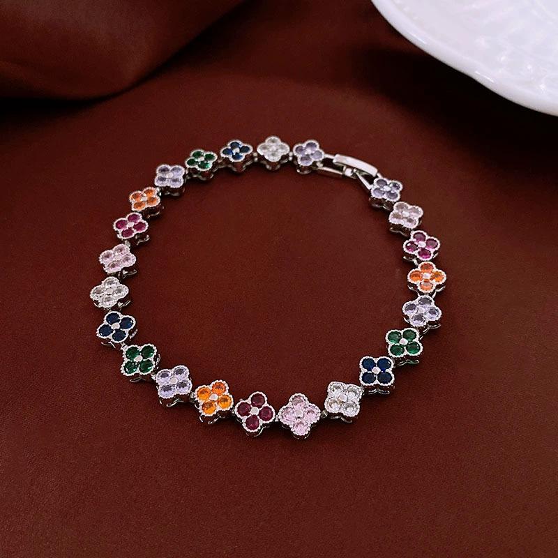 Zircon Flower Simple Niche Bracelet Light Luxury High Sense Fashion Versatile Bracelet Temperament Personalized Jewelry Women
