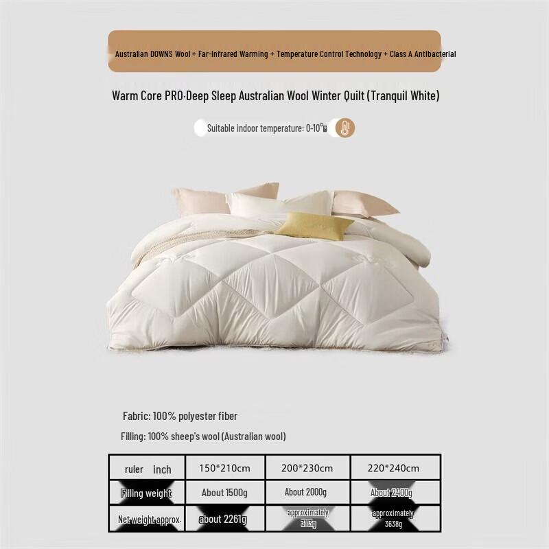 Mercury Home Textiles 100% Australian Wool Winter Duvet