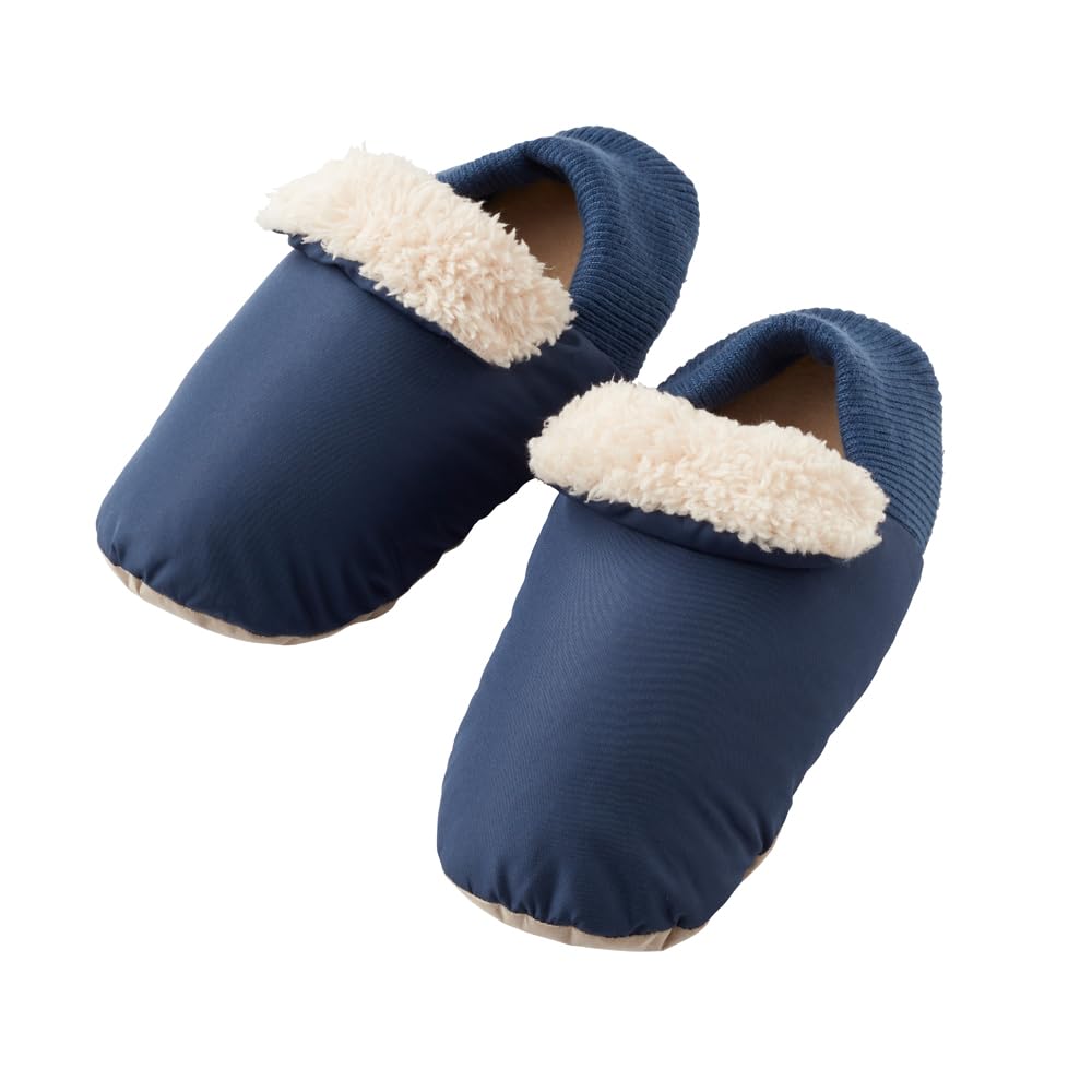

Gunze Warm Room Shoes with Bound Cold Weather Old A Sizes cm Slippers, UCHI-COLLE Heater, Protection, Navy, 23.0-25.0