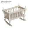 Dollhouse Cradles Smooth Kids Gift Wooden Scale 1:12 Dollhouse Cradle Baby Crib for Decor