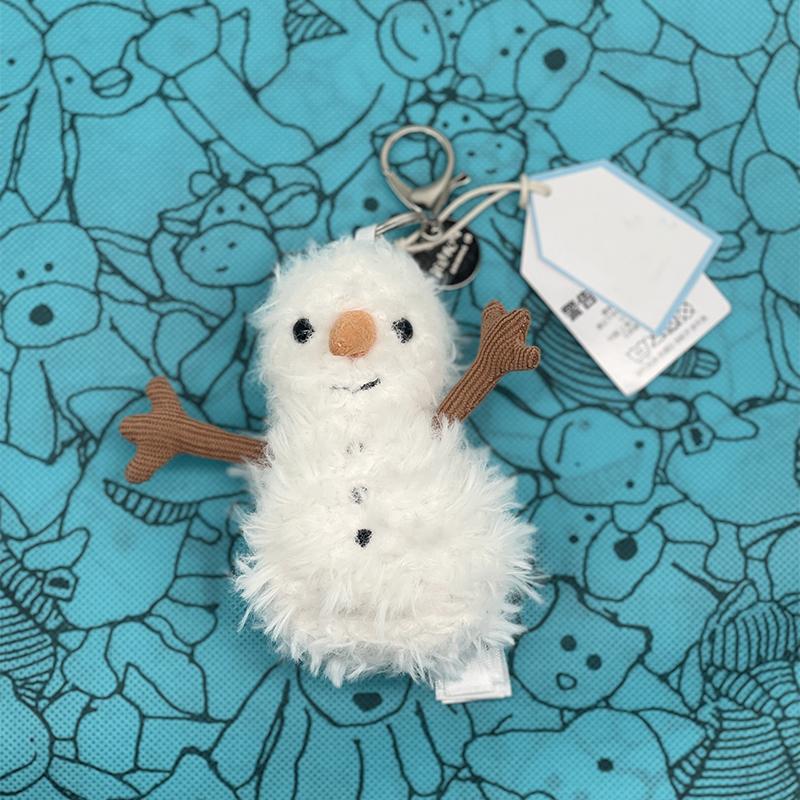 Neuer Schneemann JC Marshmallow Plüschtier, Kleiner Kirsch-Anhänger, Kleine Schildkröte Plüschtier, Croissant, Kleiner Pinguin JC Taschenanhänger