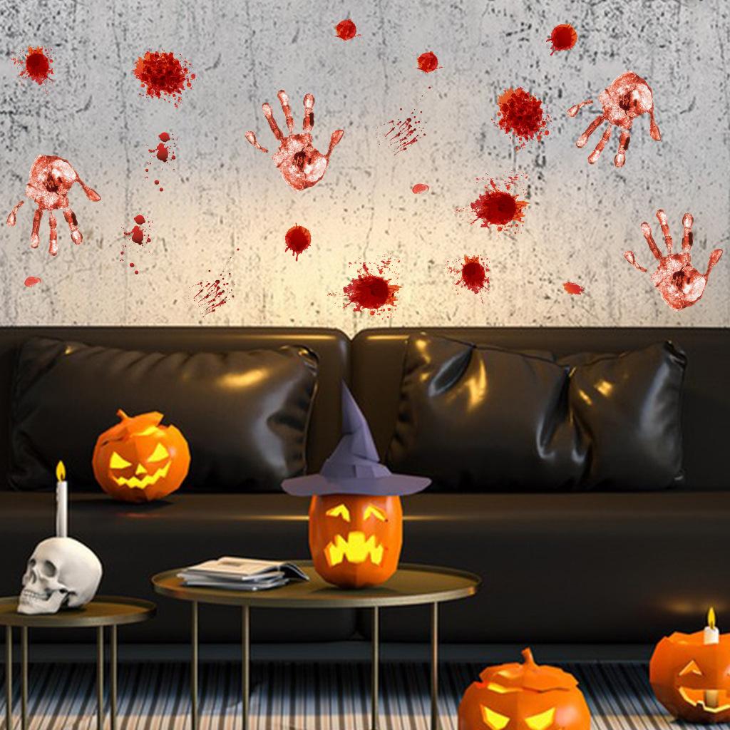 Calcomanía de pared de vidrio para ventana, baño, sombra, decoración de  Halloween, pegatinas de Halloween, pegatinas de puerta con huella de pie y  mano de sangre de terror – comprar a precios, image size:1024x1024