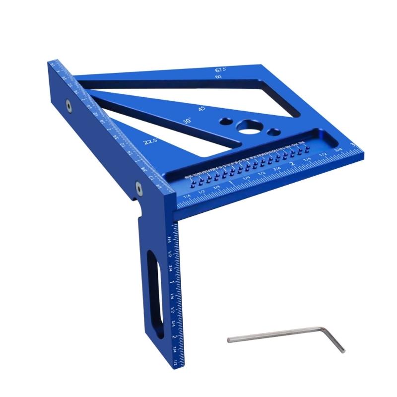 

Woodworking Square Protractor Aluminum Alloy Miter Triangle Ruler Layout Measuring Tool Suitable for Engineer Carpenter