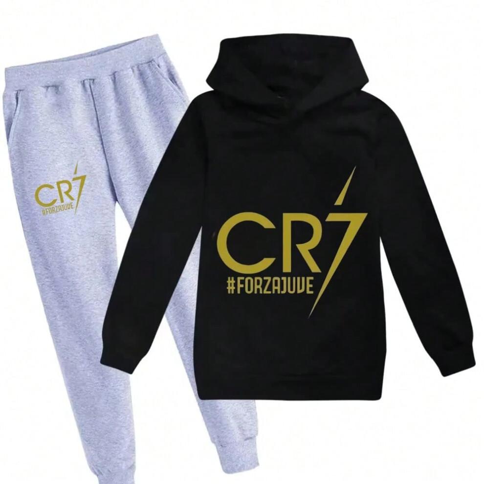 3-12 Jaar Kinderkleding Hoodie + Broek Pak 2-delige Set Jongens Trainingspak Lente Herfst Sweatshirt Set Voetbal CR7 Kinder Sportpak