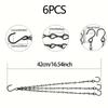 6-Pack Black Iron Hanging Basket Chains with Hooks Multifunctional Metal Chain Hooks for Garden Pots and Baskets DIY Bird Feeder