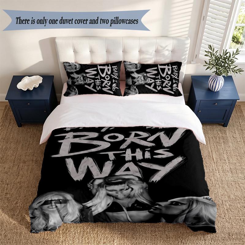 Lady Gaga (19) Duvet Cover Pillowcase 3 Piece Set Bedding Set 1 Duvet Cover with 2 Pillowcases for Bedroom Decor