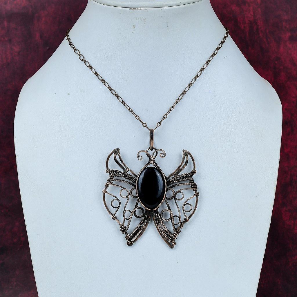 Sugilite pendant copper wire wrapped pendant handmade real gemstone pendant copper jewelry butterfly pendant gifts for her wire wrap jewelry