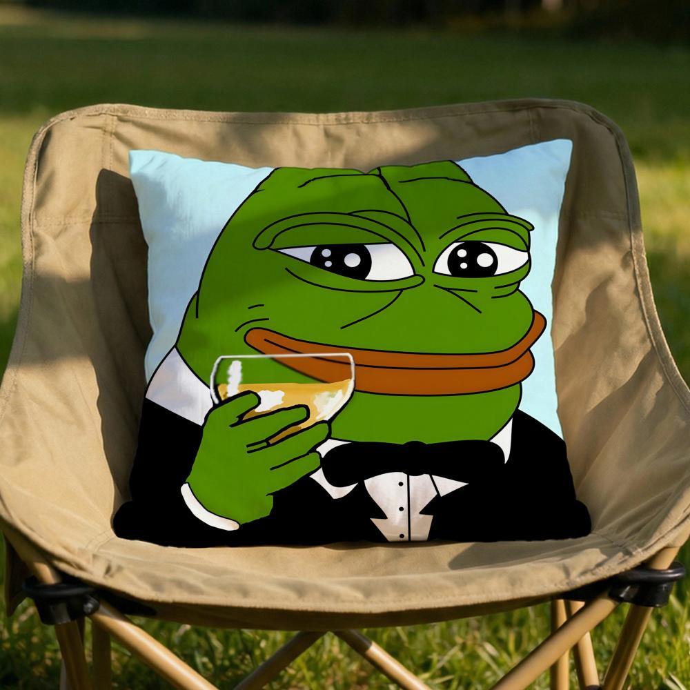 Character Pepe the Frog Cushion Cover Soft Reversible Durable Pillow Cover MultiScene Use for Home Car Daily Comfort