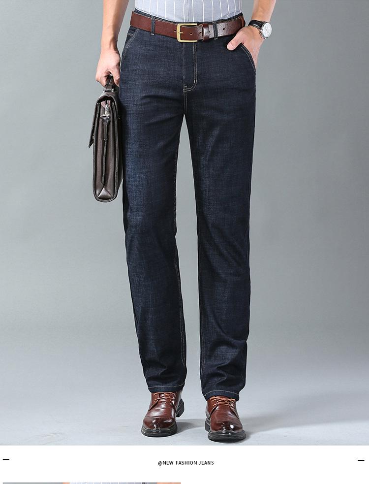 Xintang Herren Sommer Locker Gerade Bein Lässige Jeans für Mittelalterlichen Business-Stil