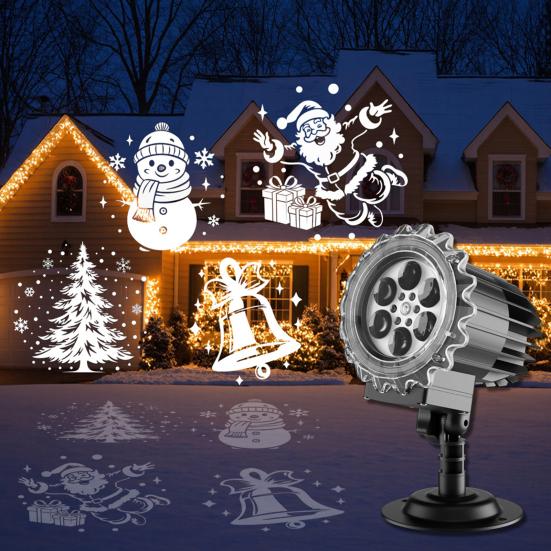 Halloween Projector Light Rotating Snow Falling Projector Lamp Weather Resistant Easy to Install Indoor Outdoor Holiday Party Projector