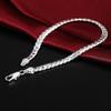 Unisex Bracelet Silver Color Polished Electroplated Lightweight Alloy Wrist Jewelry Anniversary Birthday Gift