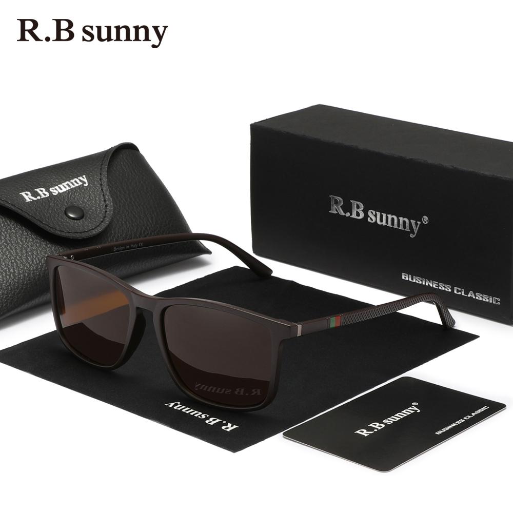 RBsunny Causal Fashion Men‘s Sunlasses Polarized Anti-UV400 Glasses Women Rectangle TR90 Ultralight Frame High Quality Eyewear