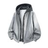 Men S Color Block Knit Splicing Hooded Cardigan Sweatshirt Casual Jacket