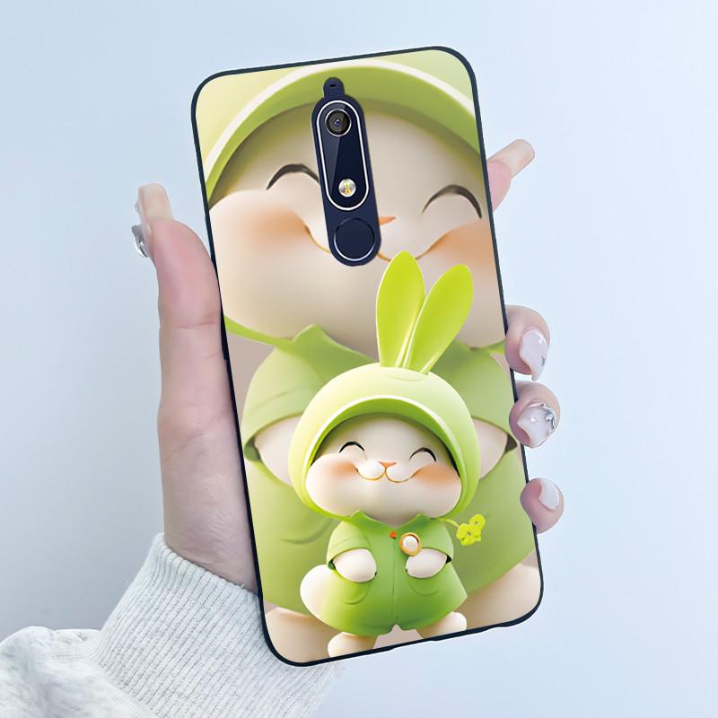 Casing For Nokia 5.1 6.1 Aesthetic Luxury Cute Cool Boys Girls Soft silicone Phone Case Back Cover Black Matte Protective Shell