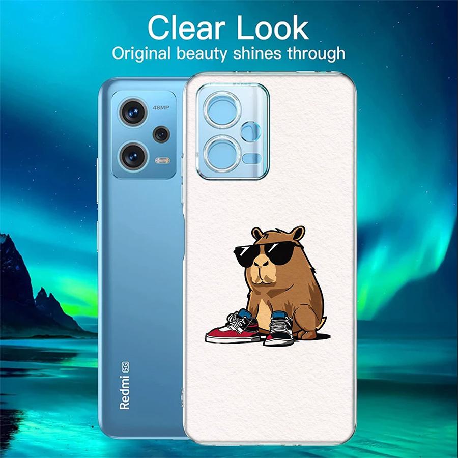 Cute Cartoon Capybara Phone Case For Redmi 12 13C 12C 15C 9 10 10C Note 13 Pro Plus 14 15 Pro 9T 9C 9A TPU Soft Cover Clear Cell