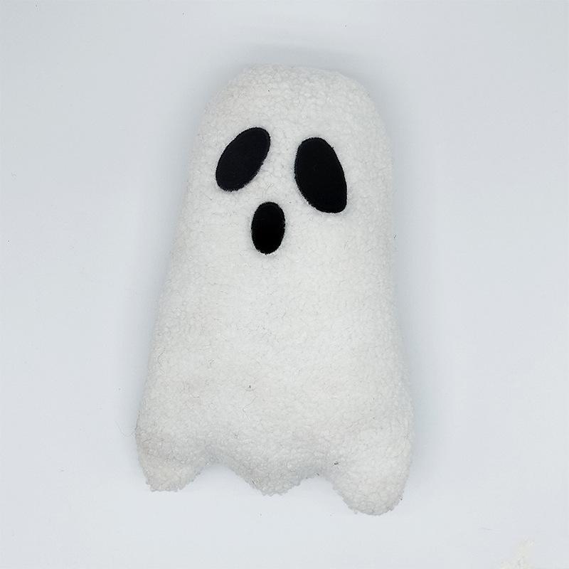 Cute Ghost Shape Fluffy Lamb Wool Plush Pillow Soft Cushion for Sofa Bed Decor