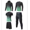 2024 Spring & Autumn Men's & Kids' 5-Piece Quick-Dry Fitness Set: Compression Shirt & Hooded Jacket for Running