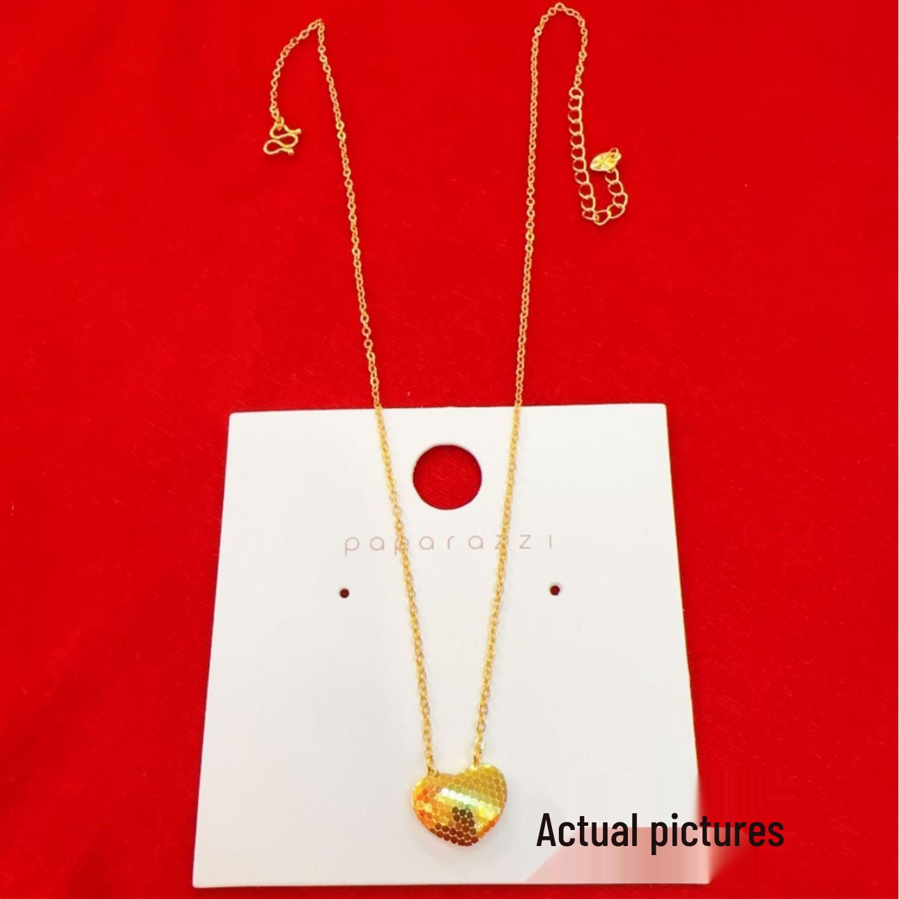 Золотая подвеска-сердце с чешуей дракона на цепочке - Элегантная, Простая, 3D Преломляющий Дизайн для Женщин