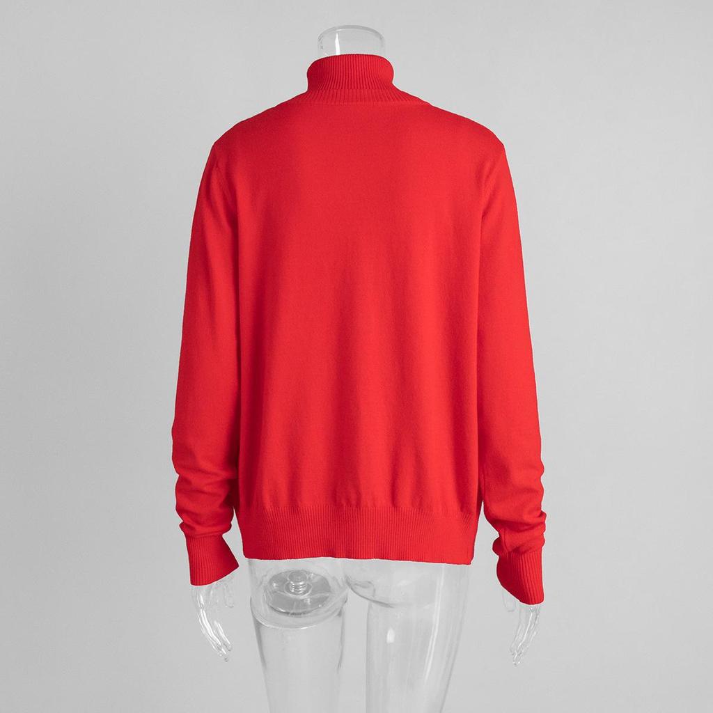 European-American High Neck Knit Sweater Cardigan Set for Spring/Autumn 2026 - Women's Long Sleeve Top + Cardigan