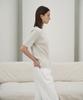 Rie 2Color Boat Neck Short Sleeved Knit Top Sv
