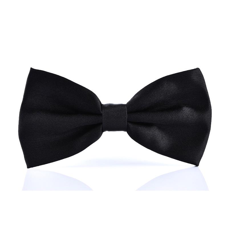Men's Solid Color Shiny Polyester Silk Bow Tie - Multiple Colors for Weddings and Formal Wear
