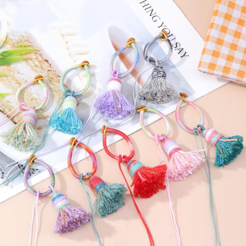 2Pcs Gradient Colorful Tassels DIY Pendant Crafts Clothing Decorative Curtain Bag Sewing Accessories Keychain Hanging Ornament