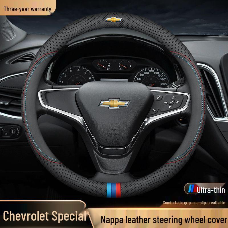 Genuine Leather Chevrolet Steering Wheel Cover for Cruze, Lanos, Sail, Malibu XL, Cavalier, Orlando, Equinox