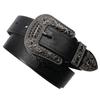 Original Design Rhinestone Belt First Layer Cowhide Men'S Leather Belt Simple Casual Retro Style Youth