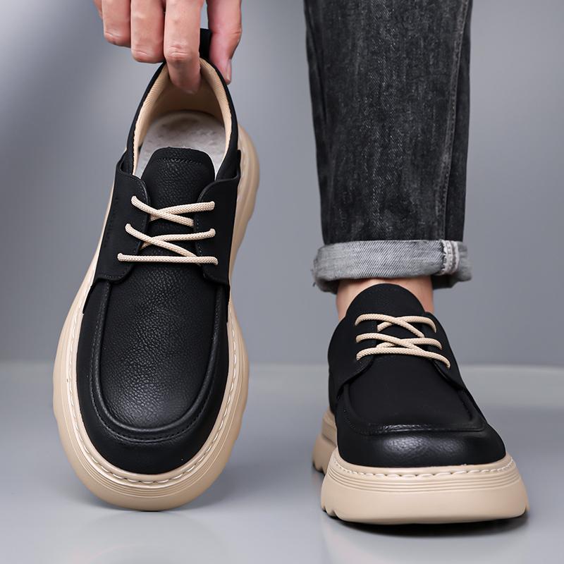 Men's New Leather Casual Shoes Comfortable Men's Sneakers Non-Slip Skate Shoes Minimalist Comfort Sneakers Walking Shoes