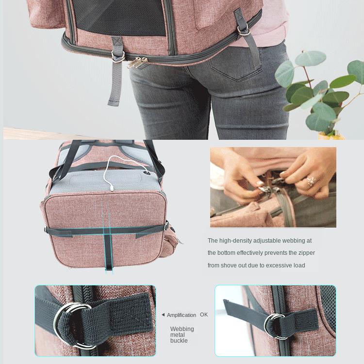 Tašky na přenášení koček Prodyšné otvory Skládací cestovní taška na zvířata pro kočky a malé psy Taška s dvojitými dveřmi