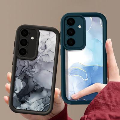 Samsung S25 S24 FE S23 Ultra S22 S21 Plus S20 FE A55 A35 A54 A53 A52 A34 A15 A14 5G Telefon Kılıfı Darbeye Dayanıklı Mermer Desen Koruma Yumuşak TPU Kılıf