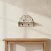 Wall Shelf with Hooks Entryway Coat Rack Distressed Wall-Mounted