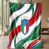 Italy Football Printed Flannel Blanket Skin Friendly Warm Decorative Throw for Indoor Couch Bed Daily Use