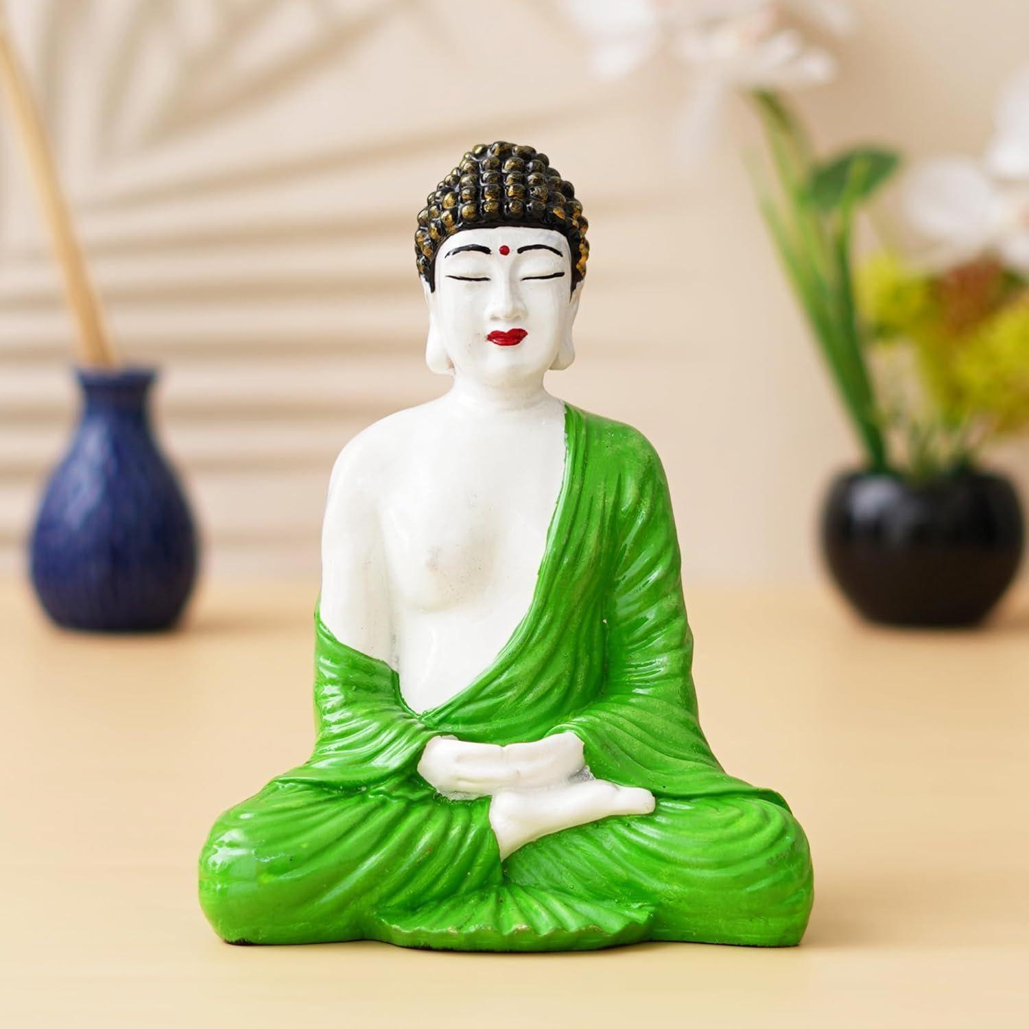 

Polyresin Handcrafted Meditating Buddha Statue - Perfect for Home, Office Décor Gift for Diwali, Birthday, Housewarming, Buddha Purnima