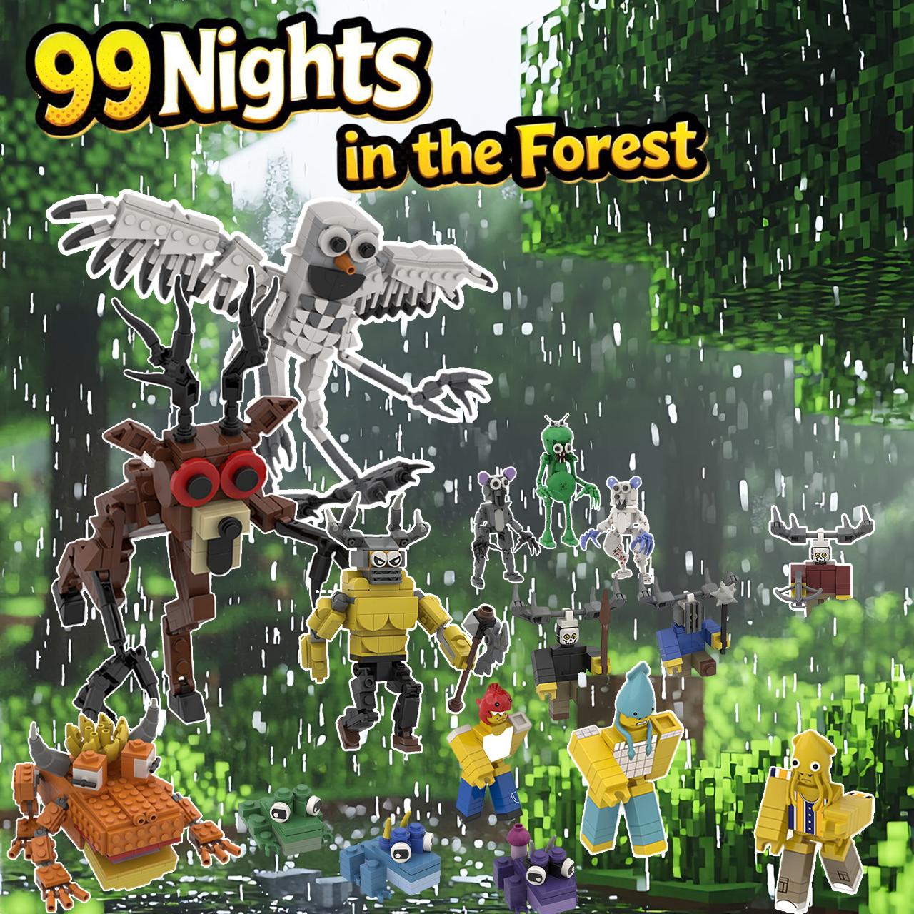 Yiran Toy Unisex Kids @New 99 Nights In The Forest Building Block Horror Deer Owl Goat Cat Mammoth Loses Assembled Bricks Children Toy Christmas Gift