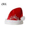 Double Layer Thickened Velvet Hat Christmas Sparkly Sequins Santa for Adults, Plush Glitter Bling Warm Ear Protection Holiday Cap with Fluffy