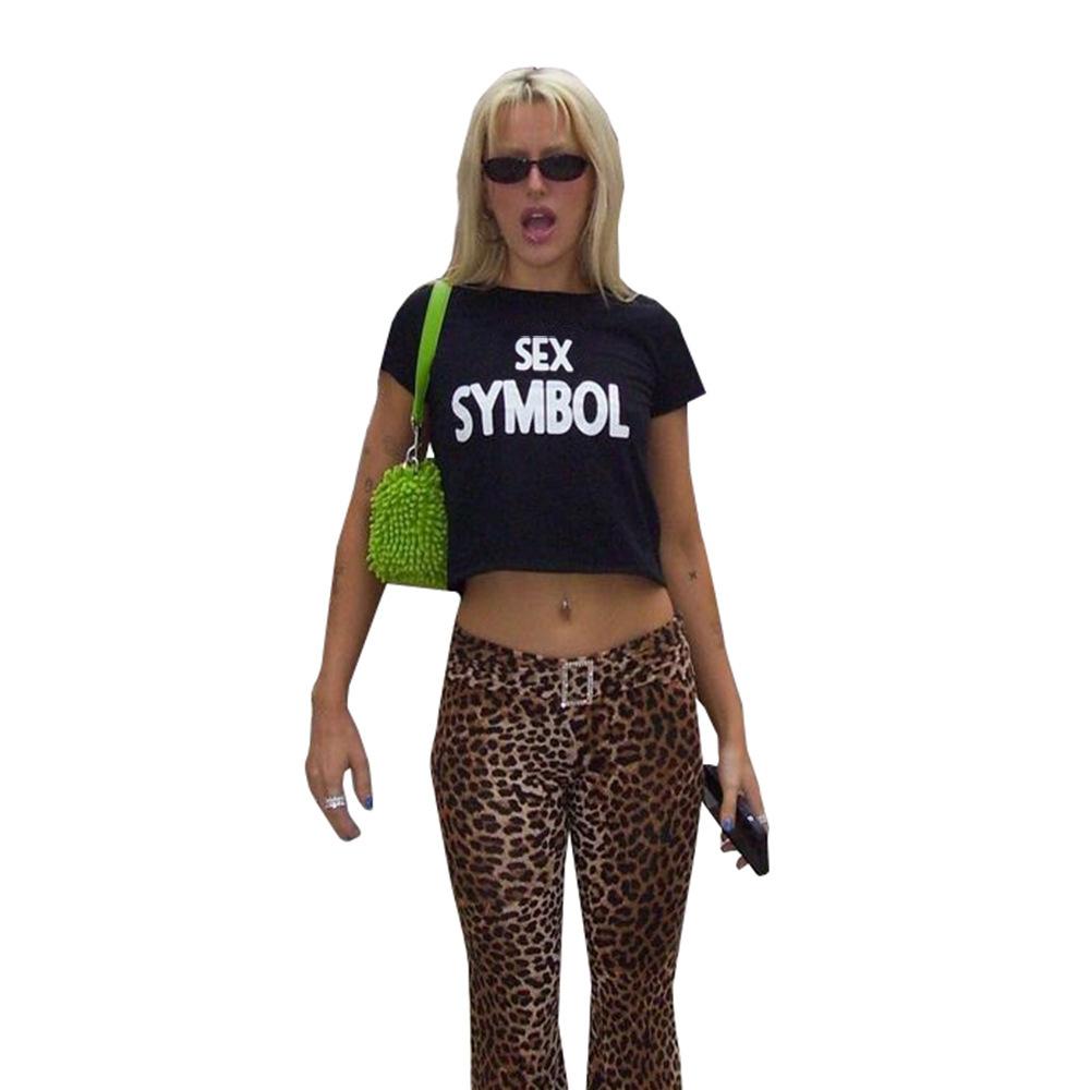 European and American women's clothing summer ins new printed letter short-sleeved street fashion versatile top women