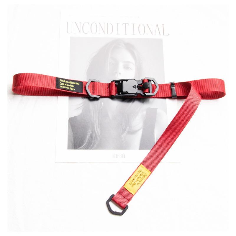 

2,5 см Ю Вэньлэ такой же магнитная пряжка функция ветер хип-хоп нейлоновый холщовый ремень, трендовый бренд комбинезон ремень мужской 130cm