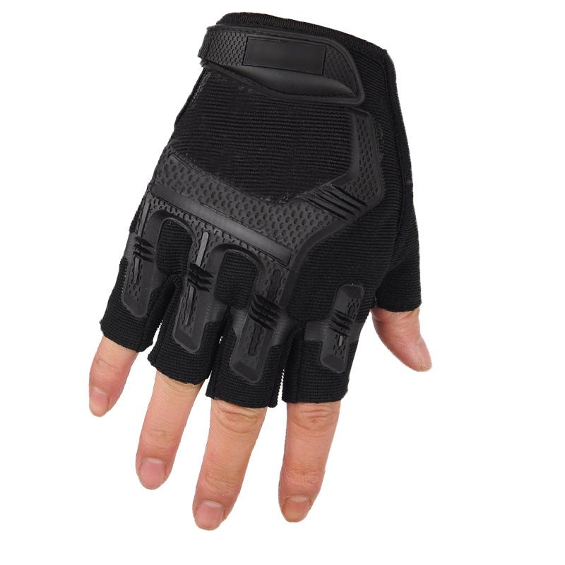 Tactical Half Finger Gloves Men's Outdoor Sports Cycling Training Anti Slip and Wear Resistant Protection Operations Military Fan Seal Special Forces