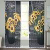 Sonnenblume Blumentopf Fensterbehandlung Tüll Moderne Transparente Vorhänge für Küche Wohnzimmer Schlafzimmer Vorhänge Dekoration