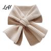 Stylish Retro Neck Scarf for Dates Knitted Warmer Women Winter Cold Weather Windproof Gaiter Autumn Fashion Accessory Contrast Color Shawl