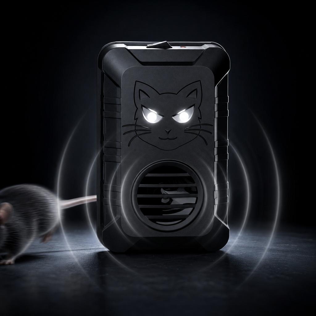 Ultrasonic Rodent Repeller Electronic Pest Control Device for Car Engine Compartment Square Design Durable Material Easy Installation