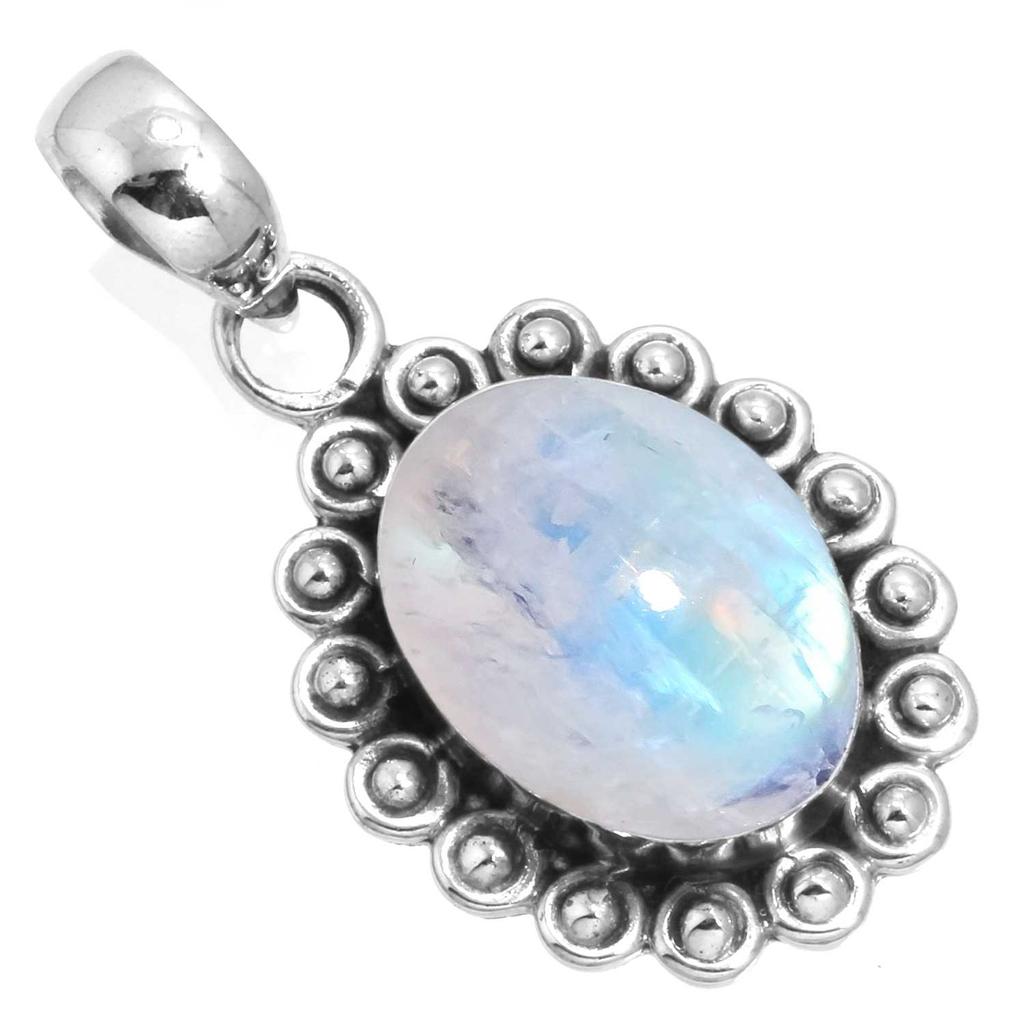 925 Sterling Silver Pendant Women Gemstone Handmade Jewelry Friendship Day Gift Malachite Moonstone Rose Quartz Red Stone Smoky Topaz Tiger Eye