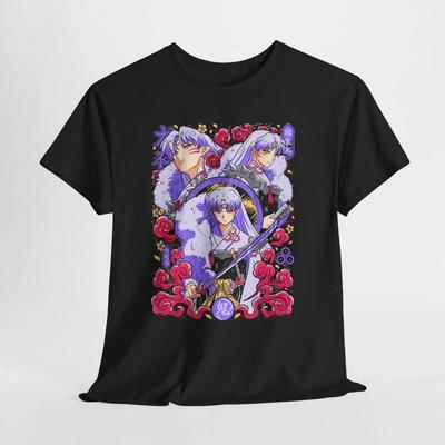 Inuyasha T-shirt Kagome Higurashi Sesshomaru Red Moon Inuyasha Anime Shirt Men and Women Summer Comfortable Loose Top