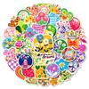 50 Pieces of Non-repeat Graffiti Stickers Dopamine Color Decorative Stickers DIY Water Cup Flat Plate