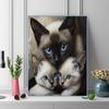 Siamese cat oil painting Pattern  3pcs 100% Round Full Drill 5D DIY Diamond Painting Embroidery Cross Stitch Rhinestone Décor