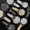 1Pc Handwork Sewing Originality Shiny Rhinestone Overcoat Decor Duckbill Buckle Fashion Metal Button Clothing Accessory