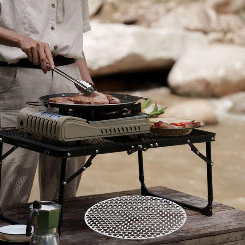 Round Barbecue Net Food Grade BBQ Charcoal Food Rack Easy To Clean BBQ Mesh Grate  Picnic