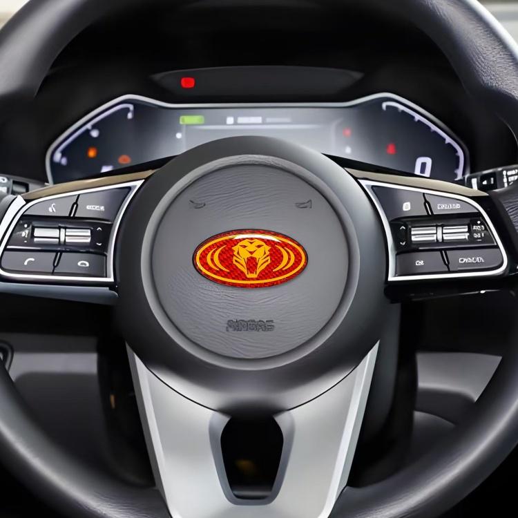 1pcs lion carbon fibre 3D 6cm steer wheel emblem Sticker Car Steering Wheel Car Interior Emblem Car styling Accessories For KIA