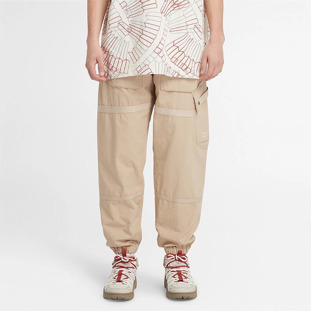 Timberland Solid Color Multi-Pocket Drawstring Casual Pants Unisex Pants Khaki A6BQ6-269